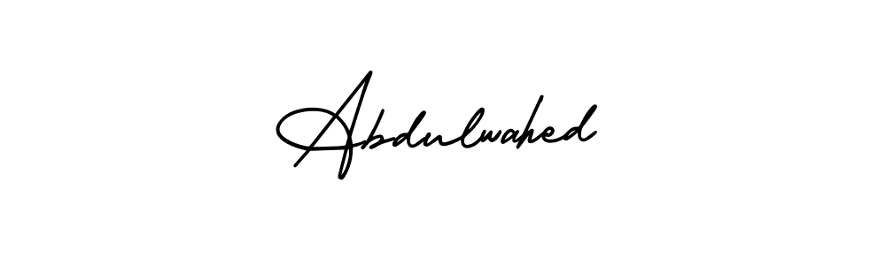 How to make Abdulwahed name signature. Use AmerikaSignatureDemo-Regular style for creating short signs online. This is the latest handwritten sign. Abdulwahed signature style 3 images and pictures png