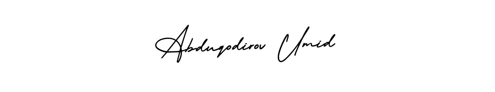 Make a short Abduqodirov Umid signature style. Manage your documents anywhere anytime using AmerikaSignatureDemo-Regular. Create and add eSignatures, submit forms, share and send files easily. Abduqodirov Umid signature style 3 images and pictures png