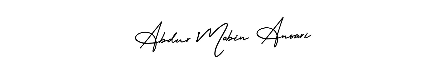 AmerikaSignatureDemo-Regular is a professional signature style that is perfect for those who want to add a touch of class to their signature. It is also a great choice for those who want to make their signature more unique. Get Abdur Mobin Ansari name to fancy signature for free. Abdur Mobin Ansari signature style 3 images and pictures png