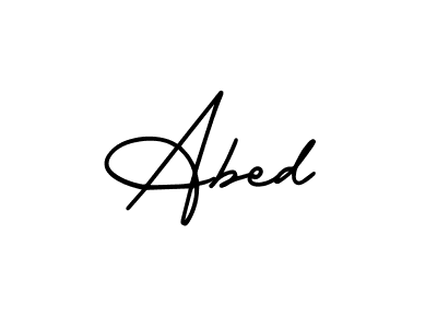 How to make Abed name signature. Use AmerikaSignatureDemo-Regular style for creating short signs online. This is the latest handwritten sign. Abed signature style 3 images and pictures png