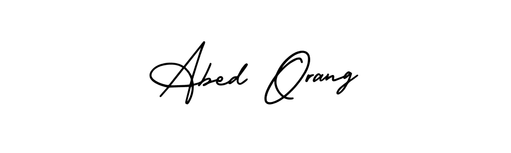 It looks lik you need a new signature style for name Abed Orang. Design unique handwritten (AmerikaSignatureDemo-Regular) signature with our free signature maker in just a few clicks. Abed Orang signature style 3 images and pictures png