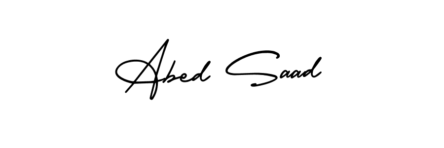 Use a signature maker to create a handwritten signature online. With this signature software, you can design (AmerikaSignatureDemo-Regular) your own signature for name Abed Saad. Abed Saad signature style 3 images and pictures png