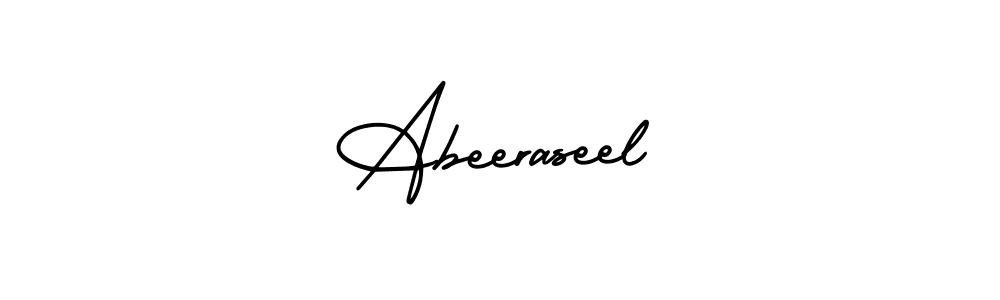 Use a signature maker to create a handwritten signature online. With this signature software, you can design (AmerikaSignatureDemo-Regular) your own signature for name Abeeraseel. Abeeraseel signature style 3 images and pictures png