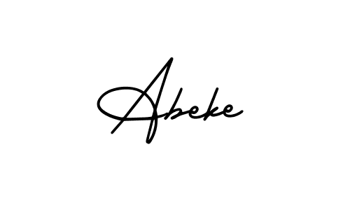 It looks lik you need a new signature style for name Abeke. Design unique handwritten (AmerikaSignatureDemo-Regular) signature with our free signature maker in just a few clicks. Abeke signature style 3 images and pictures png