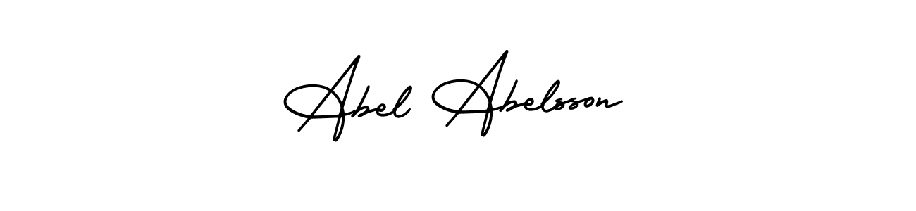 The best way (AmerikaSignatureDemo-Regular) to make a short signature is to pick only two or three words in your name. The name Abel Abelsson include a total of six letters. For converting this name. Abel Abelsson signature style 3 images and pictures png