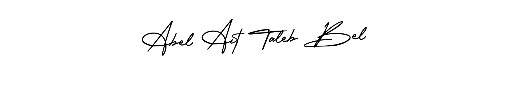 You should practise on your own different ways (AmerikaSignatureDemo-Regular) to write your name (Abel Ait Taleb Bel) in signature. don't let someone else do it for you. Abel Ait Taleb Bel signature style 3 images and pictures png