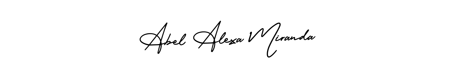 You should practise on your own different ways (AmerikaSignatureDemo-Regular) to write your name (Abel Alexa Miranda) in signature. don't let someone else do it for you. Abel Alexa Miranda signature style 3 images and pictures png