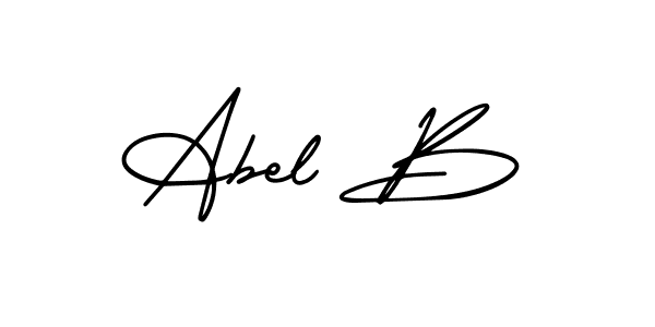 How to make Abel B name signature. Use AmerikaSignatureDemo-Regular style for creating short signs online. This is the latest handwritten sign. Abel B signature style 3 images and pictures png