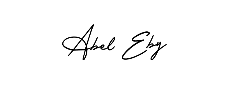 How to make Abel Eby name signature. Use AmerikaSignatureDemo-Regular style for creating short signs online. This is the latest handwritten sign. Abel Eby signature style 3 images and pictures png