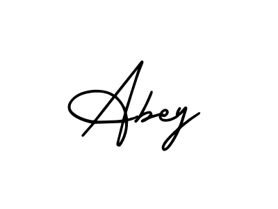 Use a signature maker to create a handwritten signature online. With this signature software, you can design (AmerikaSignatureDemo-Regular) your own signature for name Abey. Abey signature style 3 images and pictures png