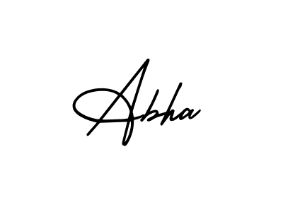 Make a beautiful signature design for name Abha. With this signature (AmerikaSignatureDemo-Regular) style, you can create a handwritten signature for free. Abha signature style 3 images and pictures png