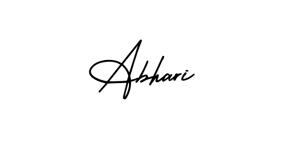 You should practise on your own different ways (AmerikaSignatureDemo-Regular) to write your name (Abhari) in signature. don't let someone else do it for you. Abhari signature style 3 images and pictures png