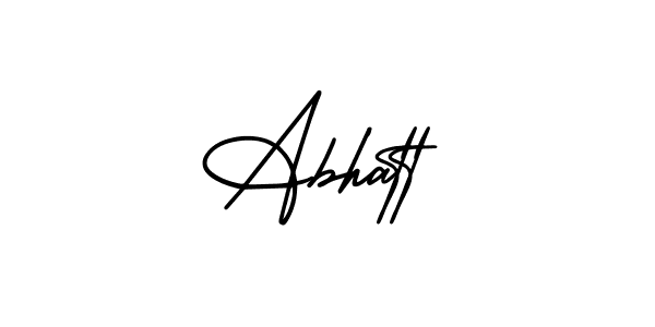 Use a signature maker to create a handwritten signature online. With this signature software, you can design (AmerikaSignatureDemo-Regular) your own signature for name Abhatt. Abhatt signature style 3 images and pictures png