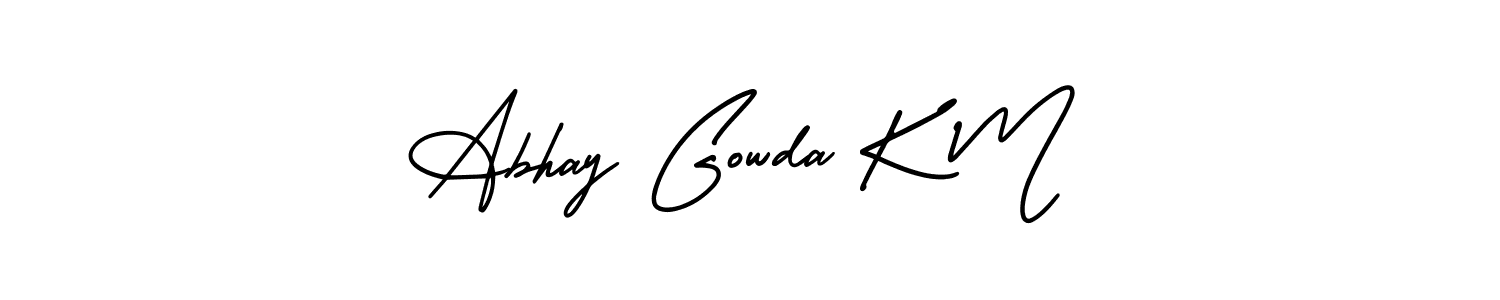 How to make Abhay Gowda K M signature? AmerikaSignatureDemo-Regular is a professional autograph style. Create handwritten signature for Abhay Gowda K M name. Abhay Gowda K M signature style 3 images and pictures png