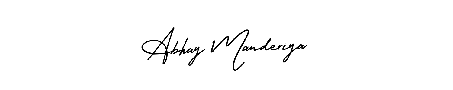 AmerikaSignatureDemo-Regular is a professional signature style that is perfect for those who want to add a touch of class to their signature. It is also a great choice for those who want to make their signature more unique. Get Abhay Manderiya name to fancy signature for free. Abhay Manderiya signature style 3 images and pictures png