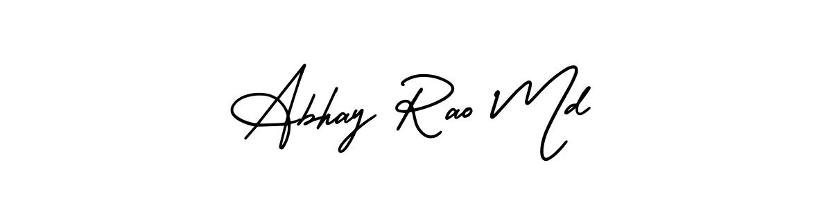 You should practise on your own different ways (AmerikaSignatureDemo-Regular) to write your name (Abhay Rao Md) in signature. don't let someone else do it for you. Abhay Rao Md signature style 3 images and pictures png