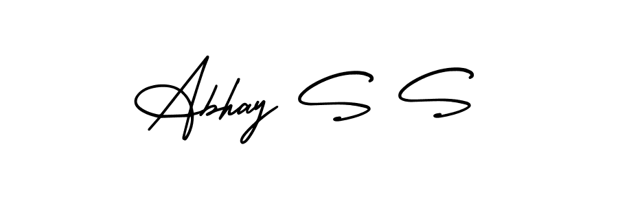 Use a signature maker to create a handwritten signature online. With this signature software, you can design (AmerikaSignatureDemo-Regular) your own signature for name Abhay S S. Abhay S S signature style 3 images and pictures png