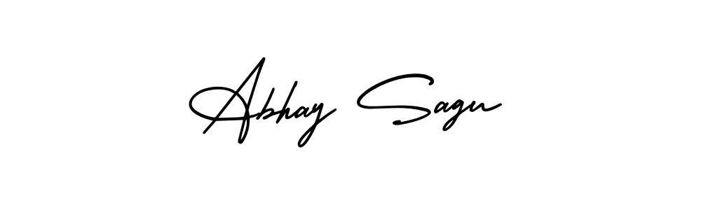 How to make Abhay Sagu name signature. Use AmerikaSignatureDemo-Regular style for creating short signs online. This is the latest handwritten sign. Abhay Sagu signature style 3 images and pictures png
