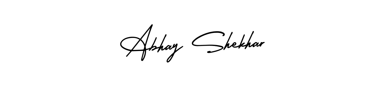 You should practise on your own different ways (AmerikaSignatureDemo-Regular) to write your name (Abhay Shekhar) in signature. don't let someone else do it for you. Abhay Shekhar signature style 3 images and pictures png