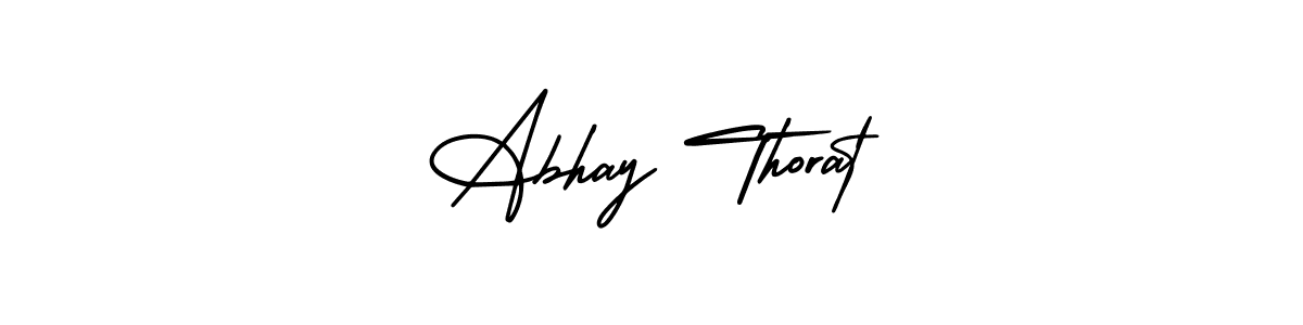 The best way (AmerikaSignatureDemo-Regular) to make a short signature is to pick only two or three words in your name. The name Abhay Thorat include a total of six letters. For converting this name. Abhay Thorat signature style 3 images and pictures png