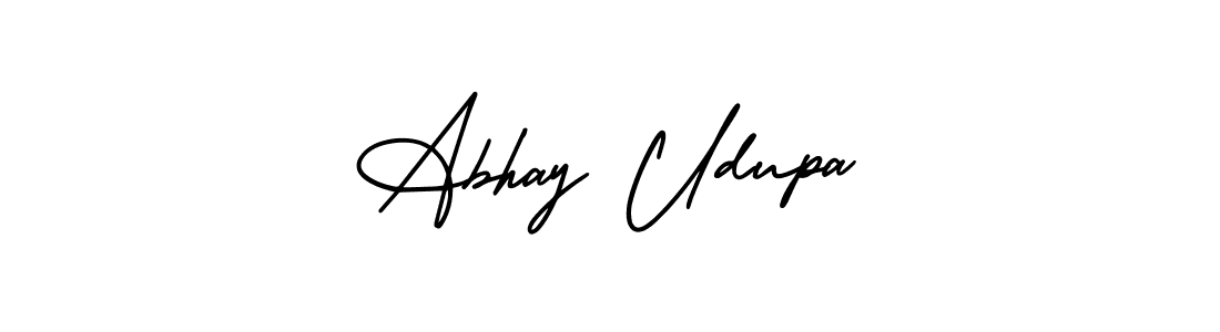 Also You can easily find your signature by using the search form. We will create Abhay Udupa name handwritten signature images for you free of cost using AmerikaSignatureDemo-Regular sign style. Abhay Udupa signature style 3 images and pictures png
