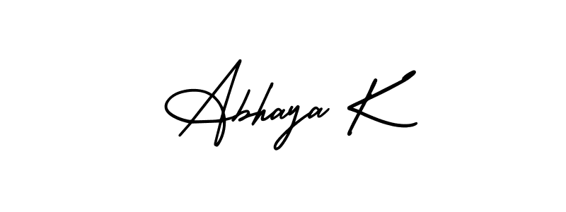 How to make Abhaya K name signature. Use AmerikaSignatureDemo-Regular style for creating short signs online. This is the latest handwritten sign. Abhaya K signature style 3 images and pictures png