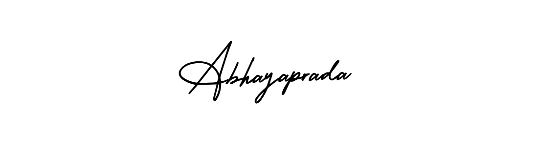 How to make Abhayaprada signature? AmerikaSignatureDemo-Regular is a professional autograph style. Create handwritten signature for Abhayaprada name. Abhayaprada signature style 3 images and pictures png