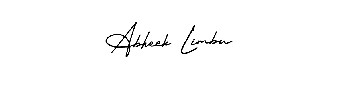 This is the best signature style for the Abheek Limbu name. Also you like these signature font (AmerikaSignatureDemo-Regular). Mix name signature. Abheek Limbu signature style 3 images and pictures png