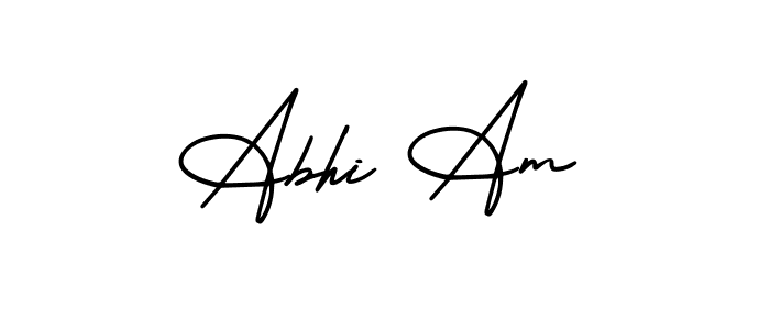 The best way (AmerikaSignatureDemo-Regular) to make a short signature is to pick only two or three words in your name. The name Abhi Am include a total of six letters. For converting this name. Abhi Am signature style 3 images and pictures png