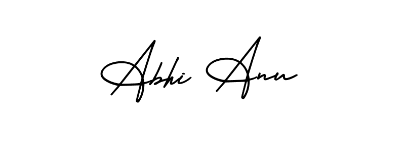 Use a signature maker to create a handwritten signature online. With this signature software, you can design (AmerikaSignatureDemo-Regular) your own signature for name Abhi Anu. Abhi Anu signature style 3 images and pictures png