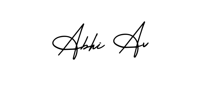 You should practise on your own different ways (AmerikaSignatureDemo-Regular) to write your name (Abhi Av) in signature. don't let someone else do it for you. Abhi Av signature style 3 images and pictures png