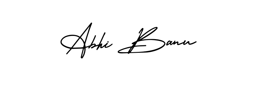 Abhi Banu stylish signature style. Best Handwritten Sign (AmerikaSignatureDemo-Regular) for my name. Handwritten Signature Collection Ideas for my name Abhi Banu. Abhi Banu signature style 3 images and pictures png