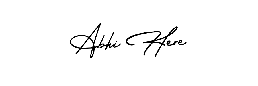 Make a short Abhi Here signature style. Manage your documents anywhere anytime using AmerikaSignatureDemo-Regular. Create and add eSignatures, submit forms, share and send files easily. Abhi Here signature style 3 images and pictures png