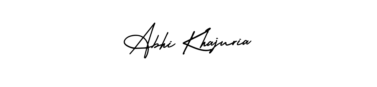 The best way (AmerikaSignatureDemo-Regular) to make a short signature is to pick only two or three words in your name. The name Abhi Khajuria include a total of six letters. For converting this name. Abhi Khajuria signature style 3 images and pictures png
