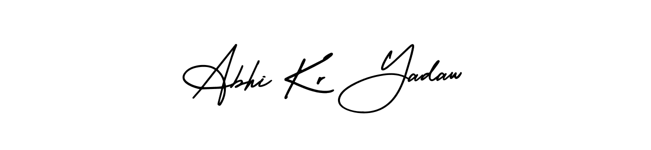 You should practise on your own different ways (AmerikaSignatureDemo-Regular) to write your name (Abhi Kr Yadaw) in signature. don't let someone else do it for you. Abhi Kr Yadaw signature style 3 images and pictures png