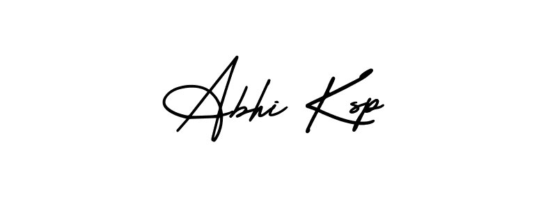 How to make Abhi Ksp name signature. Use AmerikaSignatureDemo-Regular style for creating short signs online. This is the latest handwritten sign. Abhi Ksp signature style 3 images and pictures png