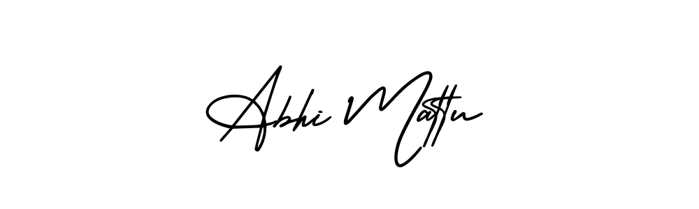 How to make Abhi Mattu name signature. Use AmerikaSignatureDemo-Regular style for creating short signs online. This is the latest handwritten sign. Abhi Mattu signature style 3 images and pictures png