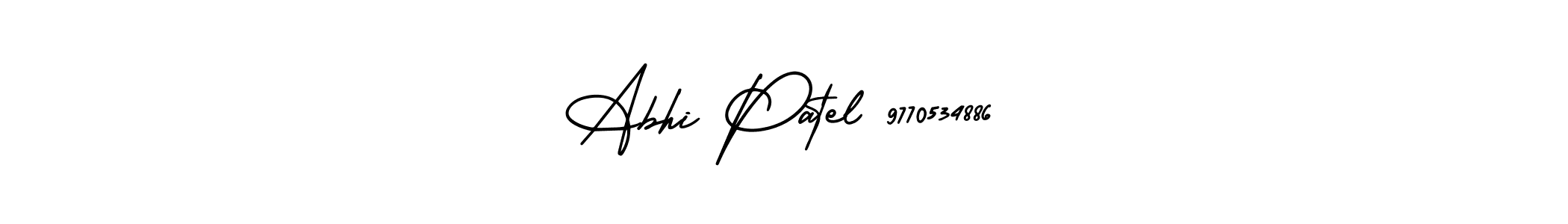 Similarly AmerikaSignatureDemo-Regular is the best handwritten signature design. Signature creator online .You can use it as an online autograph creator for name Abhi Patel 9770534886. Abhi Patel 9770534886 signature style 3 images and pictures png