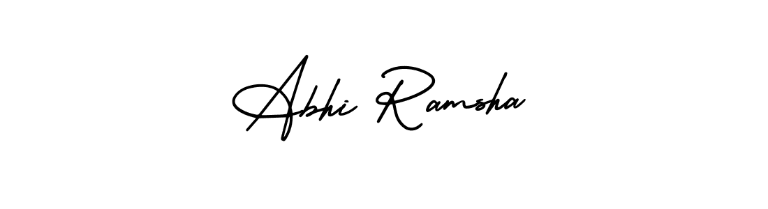 Also You can easily find your signature by using the search form. We will create Abhi Ramsha name handwritten signature images for you free of cost using AmerikaSignatureDemo-Regular sign style. Abhi Ramsha signature style 3 images and pictures png