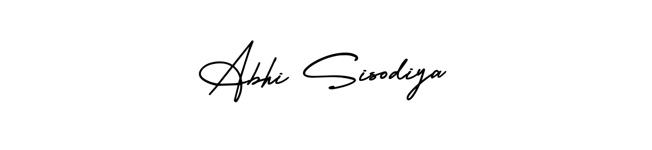 You should practise on your own different ways (AmerikaSignatureDemo-Regular) to write your name (Abhi Sisodiya) in signature. don't let someone else do it for you. Abhi Sisodiya signature style 3 images and pictures png