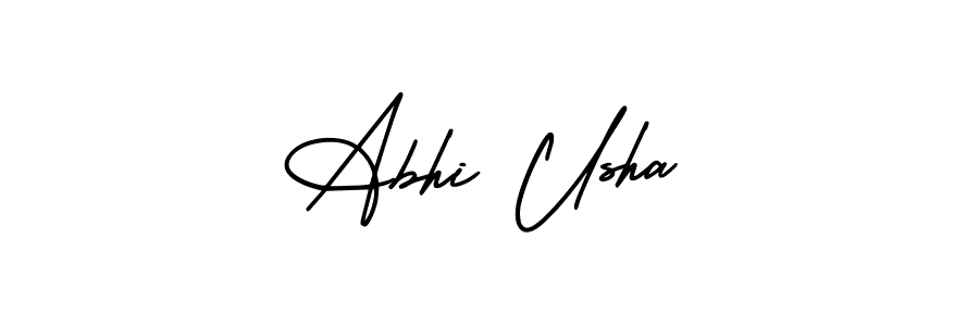 This is the best signature style for the Abhi Usha name. Also you like these signature font (AmerikaSignatureDemo-Regular). Mix name signature. Abhi Usha signature style 3 images and pictures png