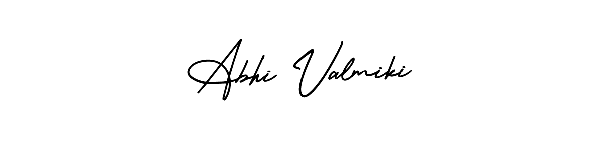 How to make Abhi Valmiki name signature. Use AmerikaSignatureDemo-Regular style for creating short signs online. This is the latest handwritten sign. Abhi Valmiki signature style 3 images and pictures png