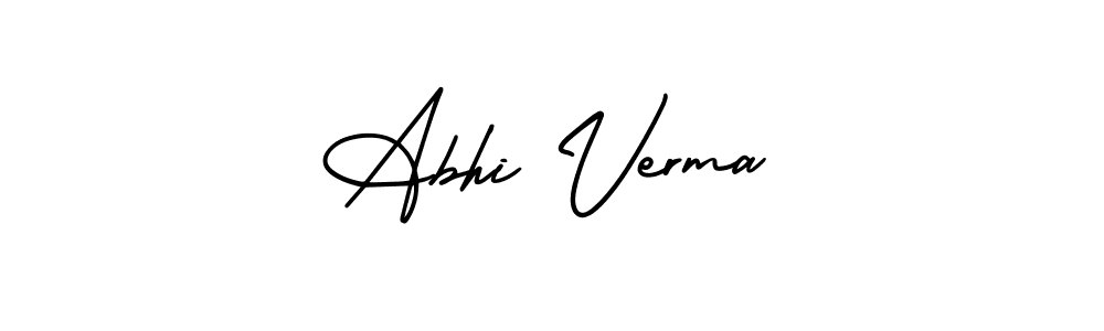 if you are searching for the best signature style for your name Abhi Verma. so please give up your signature search. here we have designed multiple signature styles  using AmerikaSignatureDemo-Regular. Abhi Verma signature style 3 images and pictures png