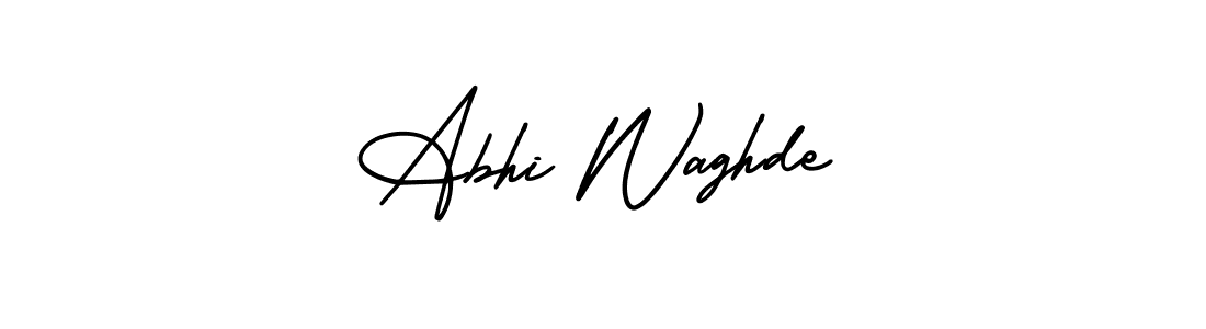 The best way (AmerikaSignatureDemo-Regular) to make a short signature is to pick only two or three words in your name. The name Abhi Waghde include a total of six letters. For converting this name. Abhi Waghde signature style 3 images and pictures png