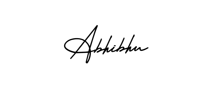 The best way (AmerikaSignatureDemo-Regular) to make a short signature is to pick only two or three words in your name. The name Abhibhu include a total of six letters. For converting this name. Abhibhu signature style 3 images and pictures png