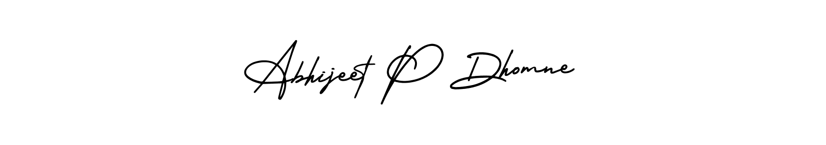 Abhijeet P Dhomne stylish signature style. Best Handwritten Sign (AmerikaSignatureDemo-Regular) for my name. Handwritten Signature Collection Ideas for my name Abhijeet P Dhomne. Abhijeet P Dhomne signature style 3 images and pictures png