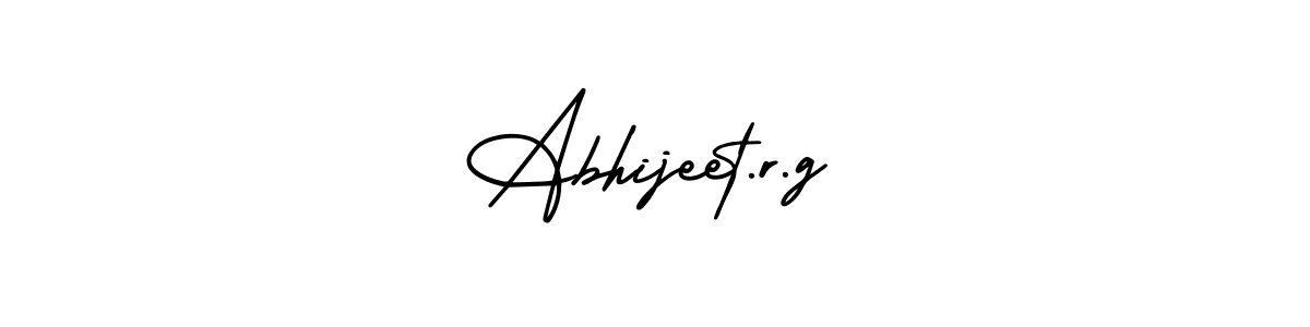 The best way (AmerikaSignatureDemo-Regular) to make a short signature is to pick only two or three words in your name. The name Abhijeet.r.g include a total of six letters. For converting this name. Abhijeet.r.g signature style 3 images and pictures png