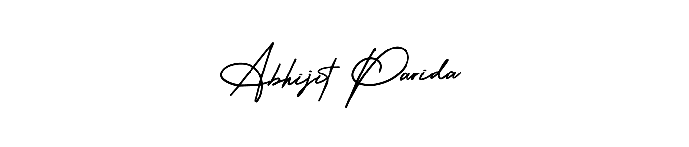 The best way (AmerikaSignatureDemo-Regular) to make a short signature is to pick only two or three words in your name. The name Abhijit Parida include a total of six letters. For converting this name. Abhijit Parida signature style 3 images and pictures png