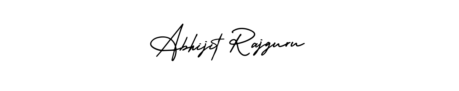 The best way (AmerikaSignatureDemo-Regular) to make a short signature is to pick only two or three words in your name. The name Abhijit Rajguru include a total of six letters. For converting this name. Abhijit Rajguru signature style 3 images and pictures png