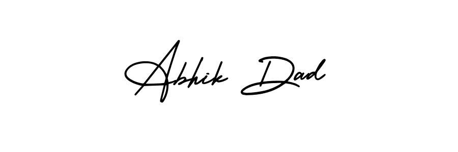 Use a signature maker to create a handwritten signature online. With this signature software, you can design (AmerikaSignatureDemo-Regular) your own signature for name Abhik Dad. Abhik Dad signature style 3 images and pictures png